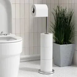 Toilettenpapierhalter Edelstahl Stehend ohne Bohren - Wasserdichter Toilettenpapierhalter aus Edelstahl, ideal für eine einfache Montage ohne Bohren und perfekt für jedes Badezimmer.