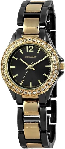 Excellanc Damen Armbanduhr mit Strasssteinen - Elegante Armbanduhr für Damen mit 24 Strasssteinen, spritzwasserfest und kratzfest, ideal für jeden Anlass.