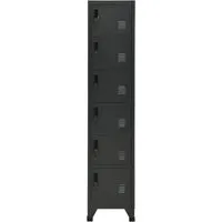 vidaXL Schließfachschrank Anthrazit 38x40x180 cm - Werkstatteinrichtung mit 6 abschließbaren Fächern, ideal für Schulen und Büros. Robuster Stahl sorgt für Langlebigkeit und Sicherheit bei der Aufbewahrung.