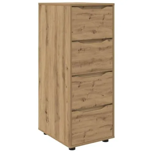 vidaXL Aufbewahrungsschrank Artisan-Eiche 40 x 48 x 105 cm, Schlafzimmer-Speicherschrank, rechteckiger minimalistischer Schrank, höhenverstellbares Design, langlebig, reichlich Schubladen