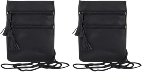 LEAS Brustbeutel Echt-Leder, schwarz Travel-Line