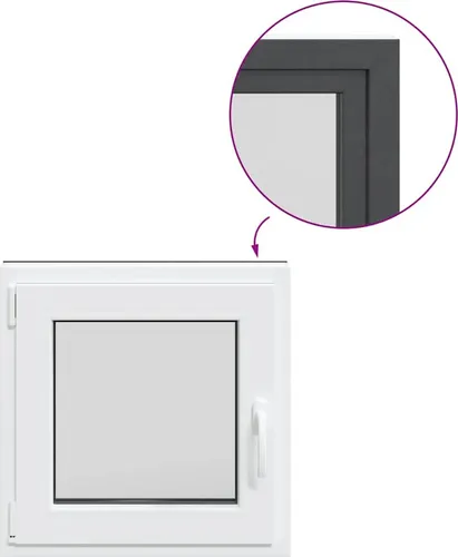 vidaXL Kellerfenster RISOR 60x60 cm Dreh Kipp DIN Links Anthrazit