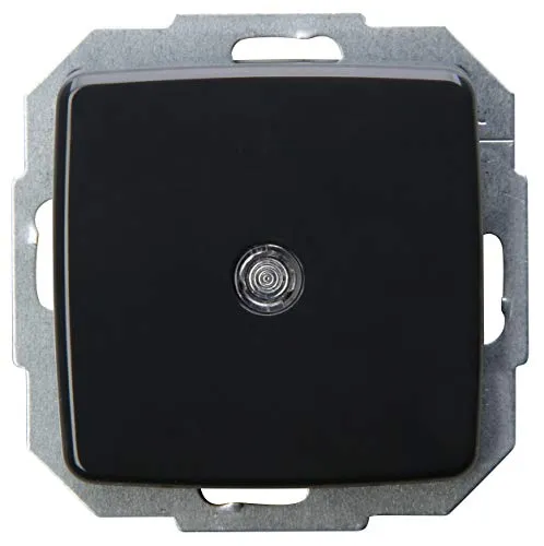 Kopp Universalschalter (Aus-/Wechselschalter), beleuchtet (mit Linse und eingesetzter Glimmlampe), 10AX, 250V~, Rivo anthrazit, 585650085