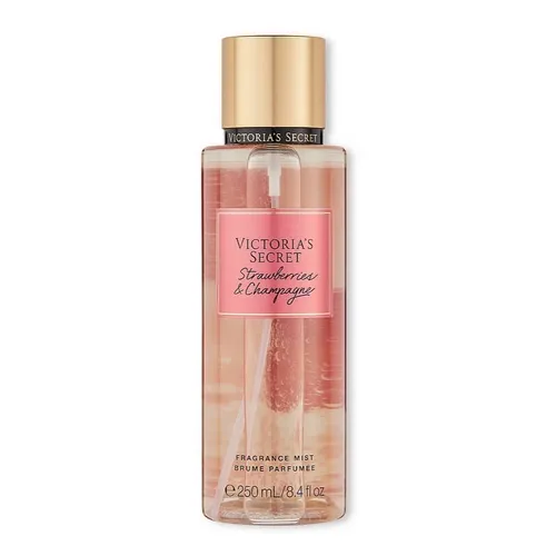 Victoria's Secret Strawberries & Champagne Bodyspray 250 ml - Damen Bodyspray mit fruchtigem Duft, erfrischend und ideal für den täglichen Gebrauch oder besondere Anlässe.