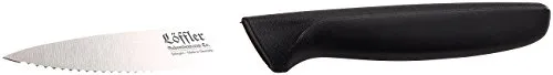 Löffler Schneidewaren Co. Gemüsemesser: Edelstahl-Gemüse-/Obst-/Schälmesser aus Solingen, 10-cm-Klinge gewellt (Kartoffelschälmesser Solingen, Edelstahl-Messer rostfrei, Apfelschneider)