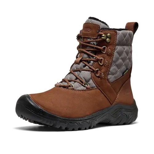 KEEN Damen Greta Boot 2 Waterproof Schneestiefel, Bison, 39.5 EU - Wasserdichte Wanderschuhe mit KEEN.DRY Technologie und 200 g recycelter Isolierung, ideal für kalte Wintertage bis -32 °C. Robuste Außensohle für besten Halt auf Schnee und Eis.