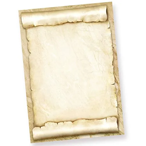 TATMOTIVE Briefpapier Urkundenpapier blanko (250 Blatt) 170 g/qm A4 Pergamentrolle als Briefe, Zertifikate und Urkunde, für Firma Geburtstag, Hochzeit, Verein uvm.