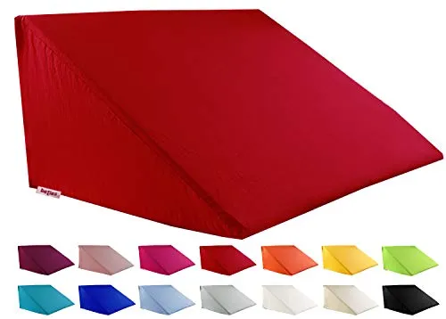 beties - Basic -, Big Comfy Keilkissen Bezug ca. 62x49x30 cm, Kissenhülle 100% Baumwolle in vielen fröhlichen Uni-Farben (rot)