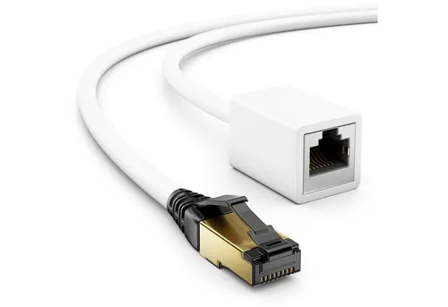 deleyCON deleyCON 7,5m Patchkabelverlängerung CAT.8.1 2000Mhz 40Gbit S-FTP LAN-Kabel