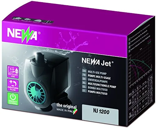 NEWA Jet 1200 Aquaristikpumpe - Wasserpumpen für Aquarien - leistungsstark mit 1200 l/Std., einstellbare Durchflussmenge und geringer Stromverbrauch, ideal für Indoor- und Outdoor-Aquarien.