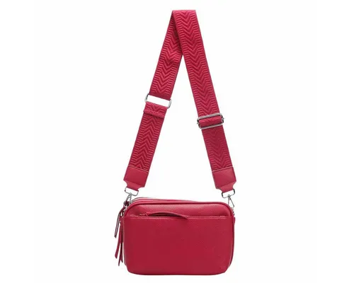 ITALYSHOP24 Schultertasche Damen Umhängetasche Brusttasche Cross Over Body Bag Handy Clutch (Spar-Set Clutch-Tasche mit einem breitem Muster Stoffgurt/Umhängeband, Leder Optik), viele Fächer, Freizeit Damentasche Reise Leder Optik Kosmetiktasche