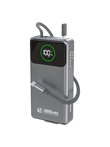 Dudao K31 Pro 45W Powerbank mit 20000mAh und integriertem USB-C Kabel
