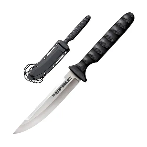 Cold-Steel Jagdmesser Tokyo Spike - Leichtes Halsmesser mit Köcherscheide - Gürtelmesser mit 10,2 cm langer Klinge aus 4116 Stahl. Ideal für Jagd und Outdoor, extrem leicht und robust, inklusive Sicherungs-Scheide.