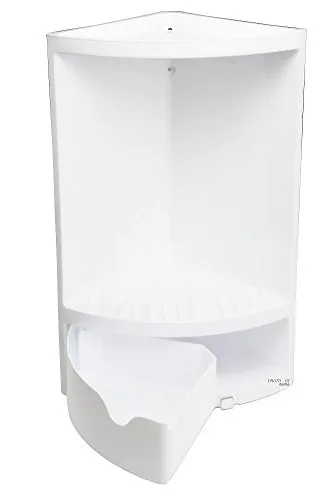 Tuganna Wand Eckregal Duschablage weiß mit Schublade 600