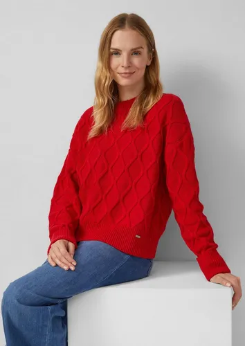 s.Oliver Pullover Relaxed Fit mit Zopfmuster - Bequemer Pullover im Relaxed Fit aus einem Baumwollmix, bietet hohen Tragekomfort und ist ideal für die kühle Jahreszeit. Mit Rundhalsausschnitt und Rippbündchen an den Ärmeln.