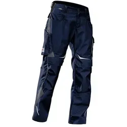 Kübler Pulsschlag Hose 2324 dunkelblau/anthrazit Größe 50 - Arbeitshose mit ergonomischer Linienführung für optimale Bewegungsfreiheit, ausgestattet mit robusten CORDURA-Verstärkungen und zahlreichen praktischen Taschen für Werkzeuge und Smartphones.