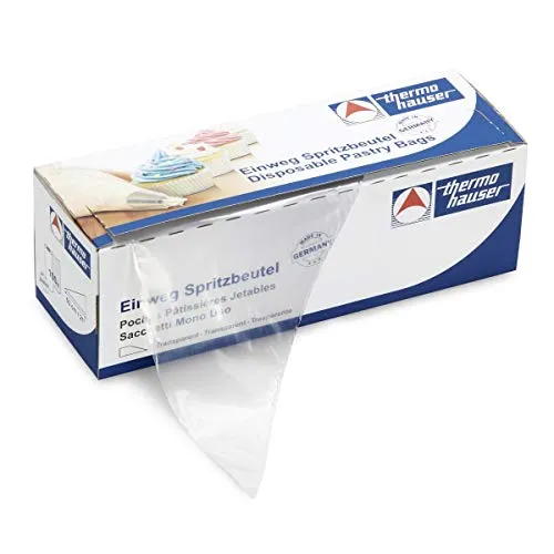 Produktbild thermohauser Einweg-Spritzbeutel (Kunststoff PE), Maximum Grip, transparent, 100 Stück, 30,0x16,0x0,0075 cm