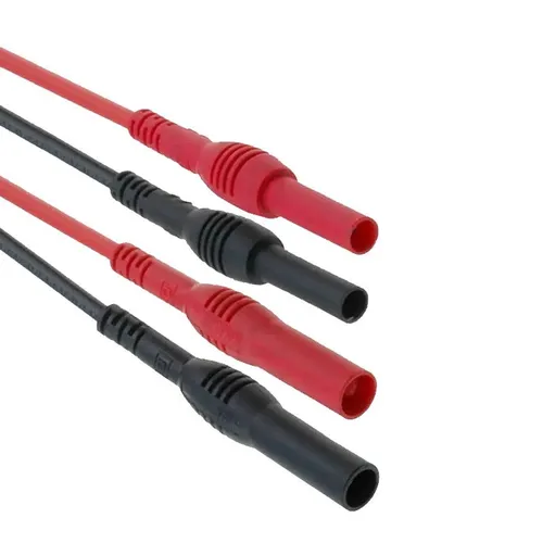 Messleitungen-Set, 4mm Sicherheitsstecker-/Kupplung, 1kV, 1,2m, rot/schwarz