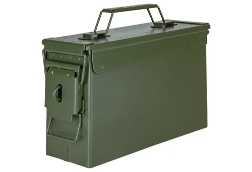 Trucky Aufbewahrungsbox Munitionsbox Box Metallkiste Metallbox Ammo Box 28 x 10 x 18 cm Grün