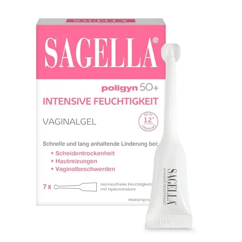 Sagella Poligyn 50+ Intensiv Feuchtigkeits-Vaginalgel, hormonfrei – Bei Trockenheit in den Wechseljahren – 7 x 4 ml Gel