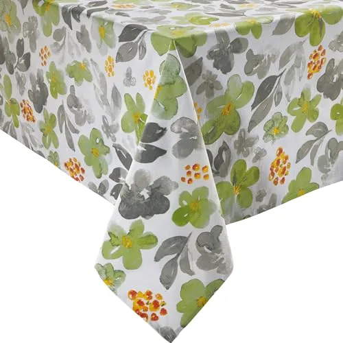 REDBEST Tischdecke Baumwolle grün-grau Größe 130x170 cm