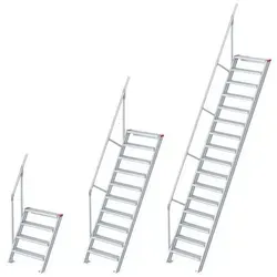 Euroline 510 Treppe 60° 1000mm Stufenbreite 10 Stufen Stahl Gitterrost