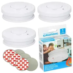 3x Rauchmelder 85dB mit 9V Batterie und 3M Klebepad Set - Rauchmelder für maximale Sicherheit! Fotoelektrischer Alarm mit 85 dB, inklusive 9V Batterien und einfache Montage für Schlaf- und Wohnräume.