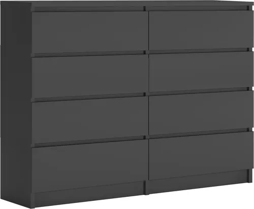 Elegante Kommode mit 8 Schubladen in Anthrazit - Moderne Kommode mit 8 Schubladen, 120 x 101 x 39 cm, bietet viel Stauraum und stilvolles Design, ideal für jedes Zuhause.