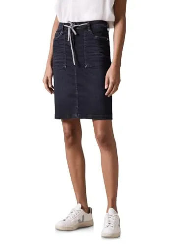 CECIL Damen B361530 Jeans-Rock, Blue Black Used Wash, 36W EU - Röcke für Damen, bequemer Materialmix mit 5-Pocket-Design, ideal für lässige Outfits und vielseitige Kombinationsmöglichkeiten.