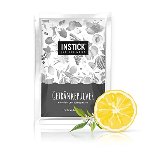INSTICK Zuckerfreies Instant-Getränk (Zitrone) – 1 Packung für 18 L – Veganes Getränkepulver Kalorienarm & Vitamin C – Instant-Pulver