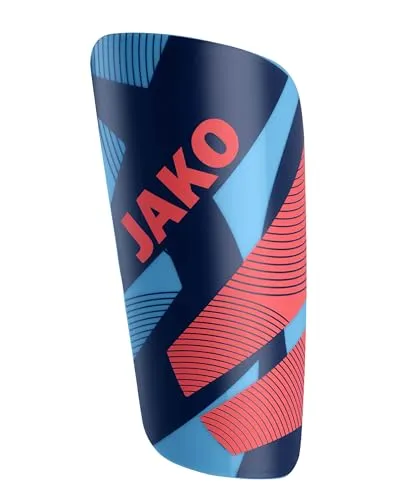 JAKO Unisex Schienbeinschoner River Light, SkyBlue/Navy/Coral, L