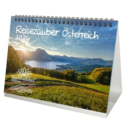 Seelenzauber Reisezauber Österreich DIN A5 Tischkalender für 2026 Wien Reise Urlaub Berge