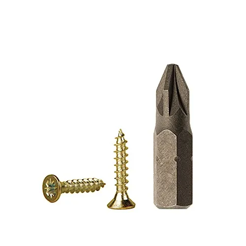 Stück gelb verzinkt Stahl 2,5 x 10 mm Holzschrauben Spanplattenschrauben Universal Pozi-Drive Schraube PZ Vollgewinde Pozidriv Senkkopf (500, 2,5 x 10 mm) 500