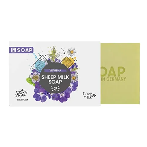 MY SOAP Schafmilchseife, Natural by accentra, handgefertigte Schafmilchseife MY SOAP in Papierschachtel, 100g, Motiv/Duft: Eisenkraut
