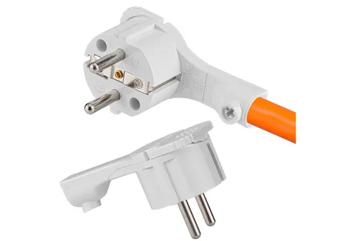 HB-DIGITAL Schuko-Stecker hb-digital Schutzkontaktstecker für NYM Kabel flaches Winkelstecker, flach