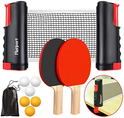 Tischtennisnetz Set mit 6 Bällen und Tragetasche - Tischtennissets für jedes Spielniveau, inklusive einziehbarem Netz und rutschfestem Griff für besseren Halt. Ideal für unterwegs und perfekte Unterhaltung für Familienfeiern.