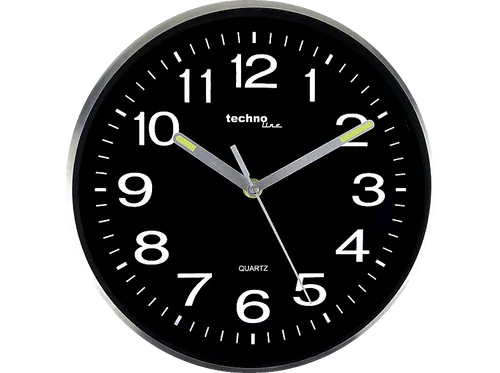 Technoline Wanduhr WT 7620, Metall, analog, Ø 25 cm, schwarz