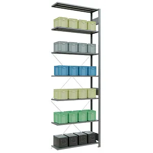 Regal MULTIplus150 12737 Anbau 3.000 x 1.000 x 300mm - Werkstatteinrichtung mit 7 höhenverstellbaren Fachböden, ideal für flexible Regalzeilen und schnellen Aufbau dank Stecksystem.