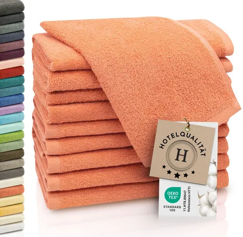 ZOLLNER Gästehandtücher 10er Set, saugstark & pflegeleicht in rot von Zollner