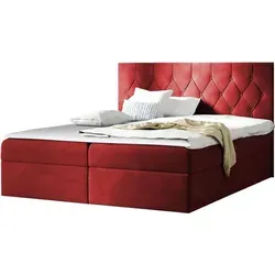 MIRJAN24 Boxspringbett Loloz 140x200 cm - Rot - Boxspringbett mit Bettkasten und Matratze, ideal für optimalen Schlafkomfort und praktische Aufbewahrung. Perfekt für Paare und kleine Räume.