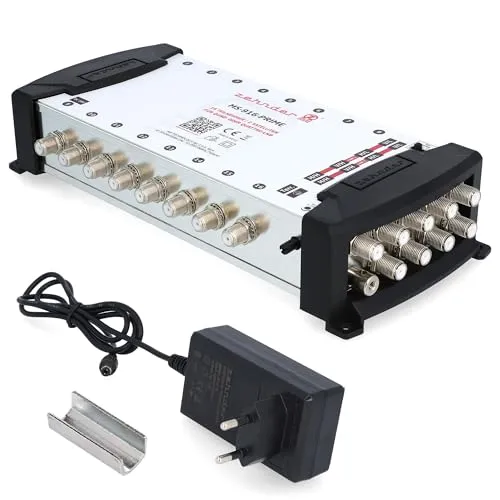 ZEHNDER 9/16 Multischalter für Quattro & Quad LNB - Multischalter für 2 Satelliten & 16 Teilnehmer, getestet mit SEHR GUT (Note 1,3) für exzellente Bild- & Tonqualität in HD und 4K. Ideal für individuelle TV-Programme.