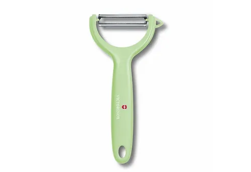 Victorinox Spargelschäler Universalschäler für Obst und Gemüse, zweischneidig, extra scharf, Zackenschliff, ergonomischer Griff, Limited Edition Hellgrün