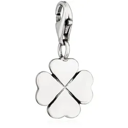 NKlaus Kettenanhänger Charm-Anhänger Kleeblatt 925 Silber antik 12x12mm Silberanhänger Amule silberfarben