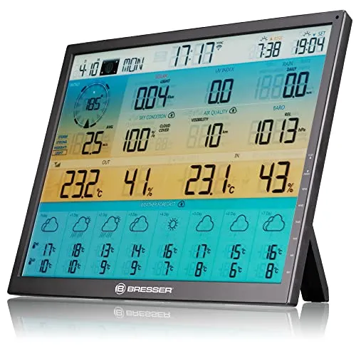 BRESSER zusätzliche Basisstation für 7003230 8-Tage 4CAST XL Wetterstation - Wettersensoren mit extra-großem 48,3-cm-Farbdisplay, WLAN-Anbindung für lokale Wetterdaten und umfassende 8-Tage-Vorhersage – ideal für große Räume!