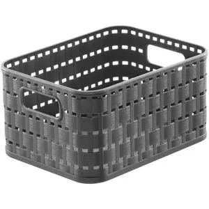 Rotho Aufbewahrungskorb Country A6, 2L, 18,3 x 9,8 x 13,7 cm, Kunststoff, anthrazit