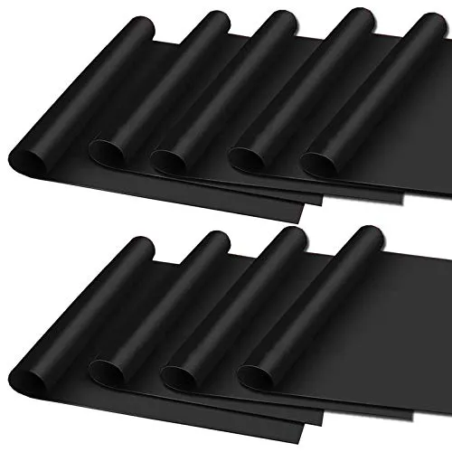 9er Set BBQ Grillmatte Antihaft Dauer Grillmatten Glasfaser Grillunterlage Bratfolie Grill Unterlage Backmatte