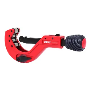 KS Tools Automatik-Rohrabschneider für Kupferrohre 6-64mm - Leitungsschneider mit ausklappbarem Innen-Entgrater, Ersatzschneidrad und robustem Metallgehäuse für präzise Schnitte.