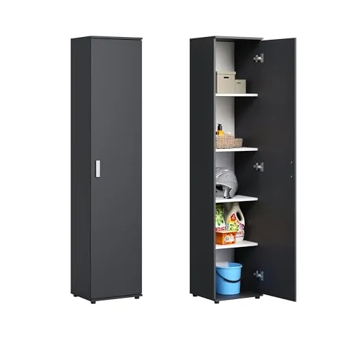 Home Collective Schmaler Mehrzweckschrank 40 cm breit - Kleiderschränke, platzsparend und vielseitig einsetzbar, ideal für Haushalt, Flur oder Büro mit 4 Einlegeböden für optimalen Stauraum.