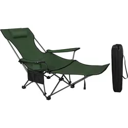 WOLTU Campingstuhl mit Lehne und Fußstütze – Faltbarer Angelstuhl in Grün - Robuster Campingstuhl aus hochwertigem Oxford-Gewebe, leicht und faltbar. Ideal für Angeln und Entspannung im Freien. Mit Getränkehalter für zusätzlichen Komfort.