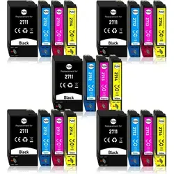 20er Pack Druckerpatronen 27 27XL für Epson WF-3620 - Kosteneffiziente Druckerpatronen für Ihren Epson WF-3620. Hohe Reichweite von bis zu 2200 Seiten für Schwarz und 1100 Seiten für Farben, ideal für intensiven Einsatz.